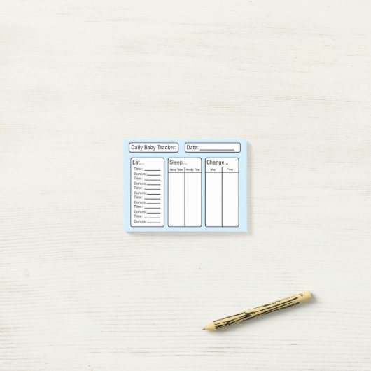 Post-it® Baby Boy - Baby Tracker Post-it Notes (Sur un bureau)