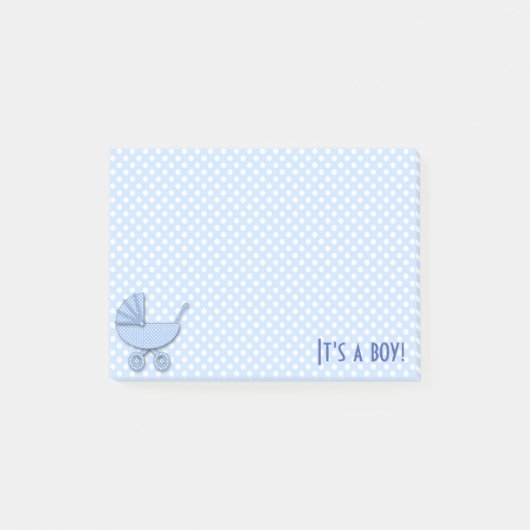 Post-it® baby boy polka bots (Devant)