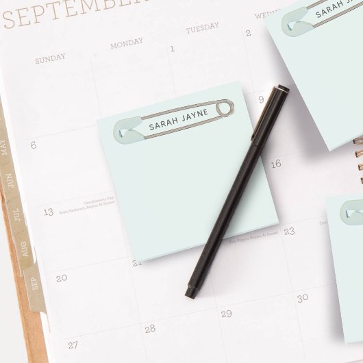 Post-it® Baby shower garçon Bleu simple Pin de couche