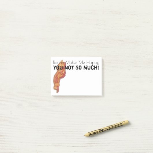 Post-it® Bacon drôle (Sur un bureau)