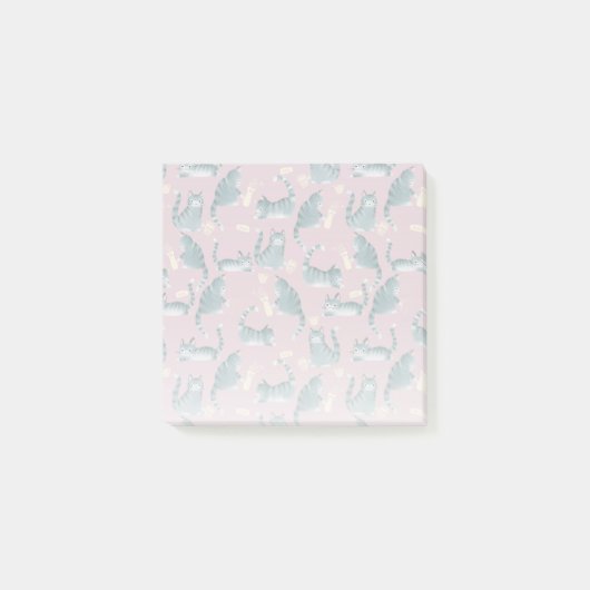 Post-it® Bad Grey Tabby Chats Frapper Tout Sur Motif (Devant)