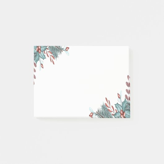 Post-it® Baies de houx de Noël branches vacances (Devant)
