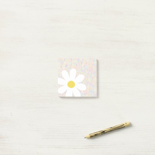 Post-it® Baise blanche avec points pastel (Sur un bureau)