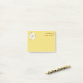 Post-it® Baise blanche sur Golden Yellow Nom personnalisé (Sur un bureau)