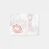 Post-it® Baiser en or rose sur marbre rose (Devant)