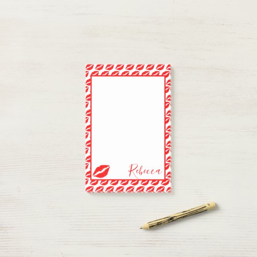 Post-it® Baiser les lèvres (Sur un bureau)