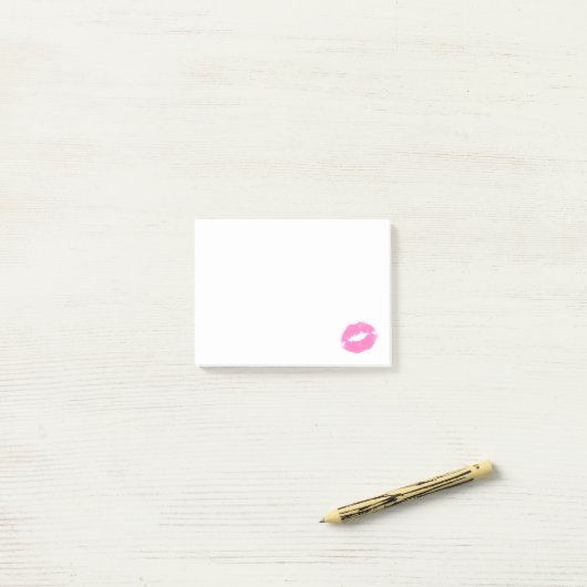 Post-it® Baiser rose simple (Sur un bureau)