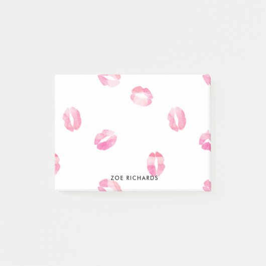 Post-it® Baisers aquarelle - Nom (Devant)