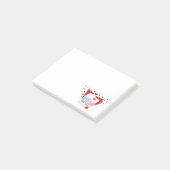 Post-it® Baisers avec coeur d'amour rouge tout autour (Incliné)
