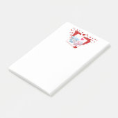 Post-it® Baisers avec coeur d'amour rouge tout autour (Incliné)