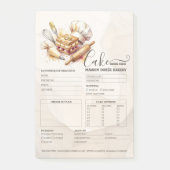 Post-it® Bakery Store Pastry Chef Cake Baker Order Form (Devant)