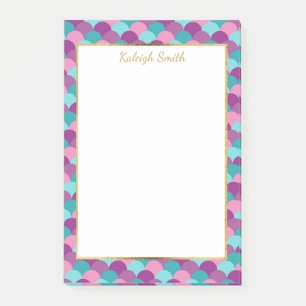 Post-it® Balances de sirène d'or bleu violet personnalisé