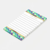 Post-it® Balances de sirène d'or vert pourpre personnalisée (Incliné)