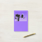 Post-it® Bald Eagle au coucher du soleil - Art original de (Sur un bureau)