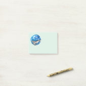 Post-it® Baleine bleue (Sur un bureau)