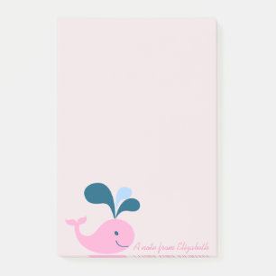 Post-it® Baleine de dessin animé girly tendance - Personnal