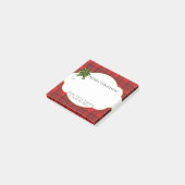 Post-it® Balise cadeau Festive de vacances Rouge Tartan noi (Incliné)