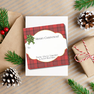 Post-it® Balise cadeau Festive de vacances Rouge Tartan noi