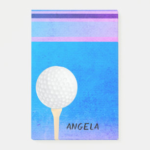 Post-it® balle de golf bleu peint rayures modernes pour les