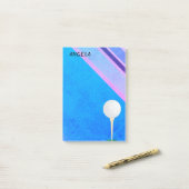 Post-it® balle de golf sur bleu pour golfeurs (Sur un bureau)