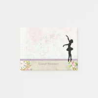 Ballerina Silhouette sur Elegant Motif Vintage