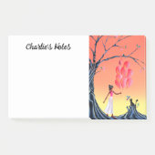 Post-it® Ballerine et chat au coucher du soleil mignons (Devant)