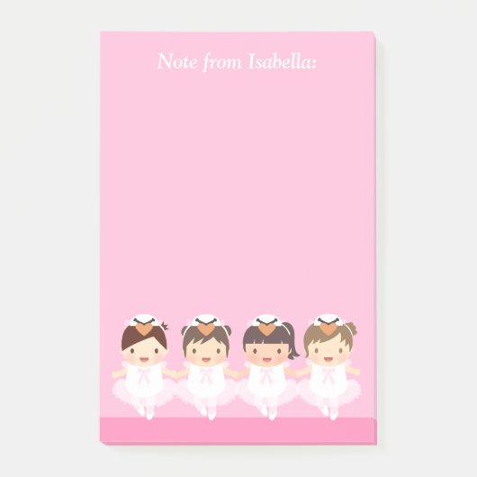 Post-it® Ballerine mignonne de ballet de cygne pour des (Devant)