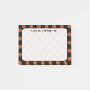Post-it® Balles de basket Monogram sur fond noir