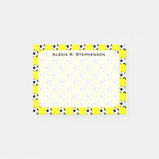 Post-it® Balles de foot-ball Monogramme Jaune (Devant)