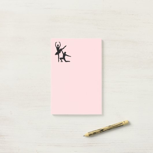 Post-it® Ballet Couple Danse Rose (Sur un bureau)