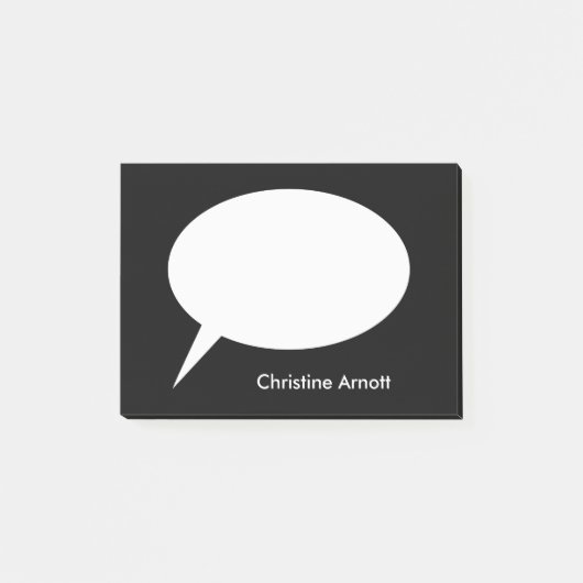 Post-it® Ballon de la parole avec le texte nommé fait sur (Devant)