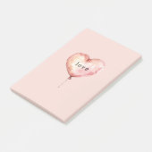 Post-it® Ballon en forme de cœur crème rose (Incliné)