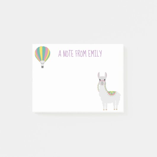 Post-it® Ballons à air chaud Cute Alpaca Note de (Devant)