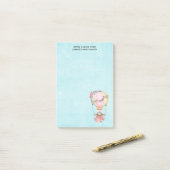 Post-it® Ballons à air chaud mignon avec aquarelle à ours (Sur un bureau)