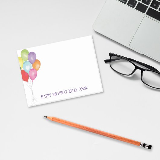 Post-it® Ballons d'anniversaire Editable Post it Notes