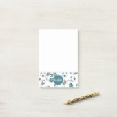 Post-it® Ballons de football gris turquoise sport girly (Sur un bureau)