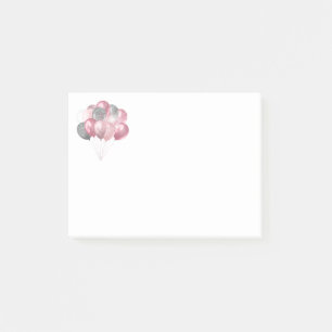 Post-it® Ballons de losange de Glittery en rose et en argen