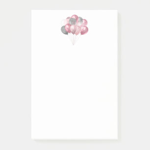 Post-it® Ballons de losange de Glittery en rose et en argen
