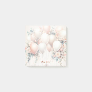 Post-it® Ballons floraux de Pêche blanche colorée Élégante