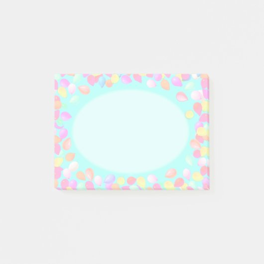Post-it® Ballons pastel multicolores sur bleu clair (Devant)