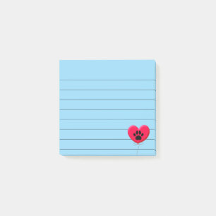 Post-it® Balloon en forme de coeur avec Empreinte de patte 
