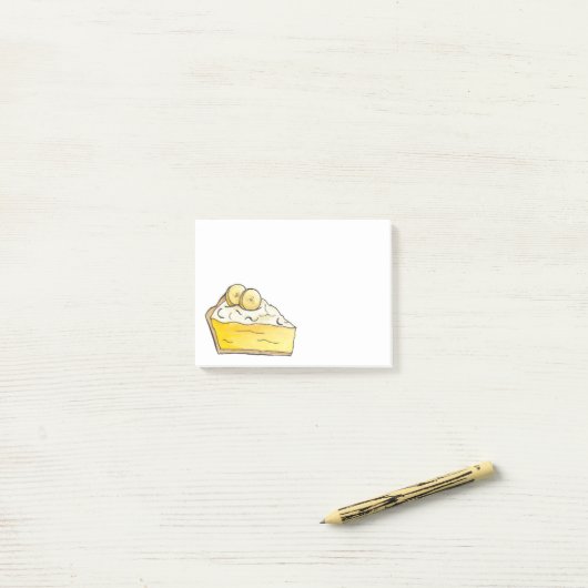 Post-it® Banana Cream Pie Slice Dessert Poster son plat (Sur un bureau)