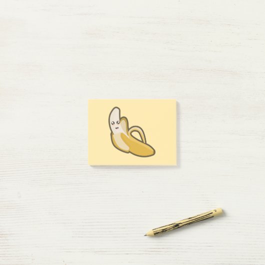 Post-it® Banane de Kawaii (Sur un bureau)