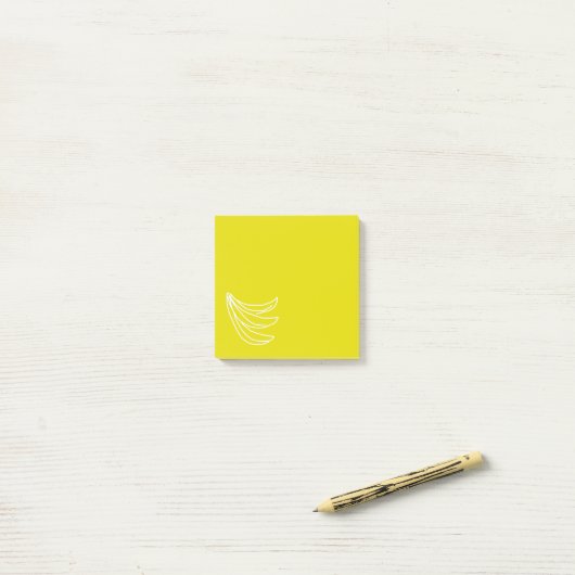 Post-it® Banane heureuse jaune funky (Sur un bureau)
