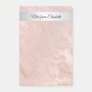 Post-it® Bande d'argent minimaliste en marbre d'or rose