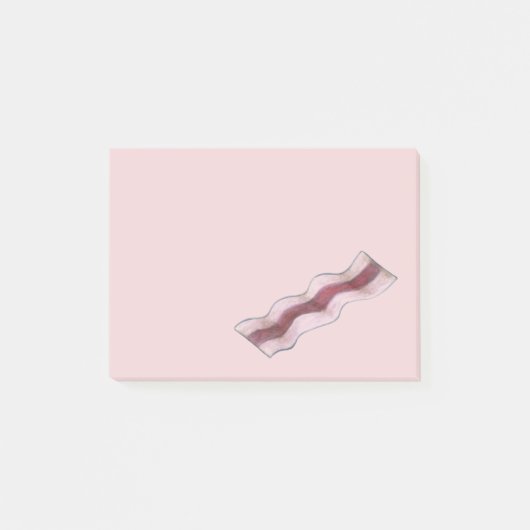 Post-it® Bande de bacon rose de taille Poster sa viande (Devant)
