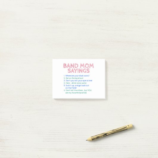 Post-it® Bande de Marching - Discours de la mère de bande (Sur un bureau)