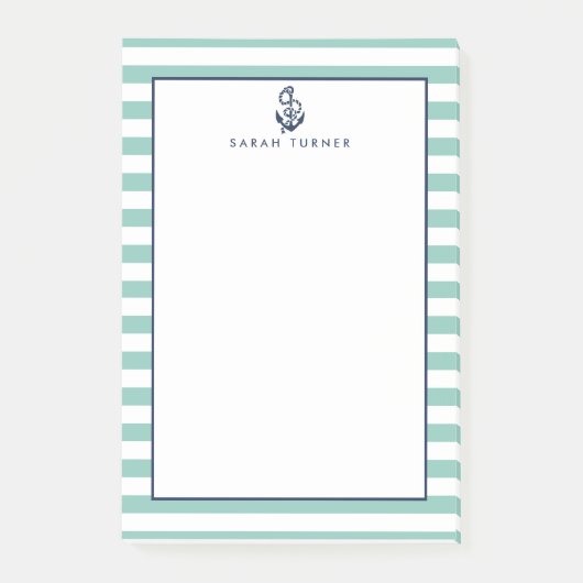 Post-it® Bande de menthe marine et Ancre marine personnalis (Devant)