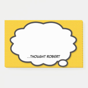Post-it® Bande dessinée amusante de bulle de pensée personn