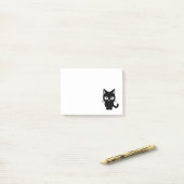 Post-it® Bande dessinée de chat noir (Sur un bureau)